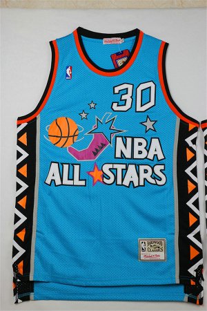 Maillot De Basket All Star 1996 NBA East Scottie Pippen 30 Engrener Bleu